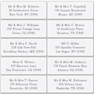 10 Individual Guest Name Address Party Wedding