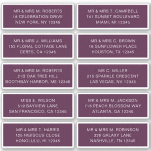 10 Individual Guest Name Address Party Wedding