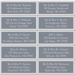 10 Individual Guest Name Address Party Wedding<br><div class="desc">10 Individual Guest Name Address Party Wedding Grey Grey Script Stickers features 10 stickers with your individual guest name and address on each sticker in white on a steel grey background. Also perfect for Christmas and Holiday cards, party invitations, thank you cards and office mail outs. Simply edit the text...</div>
