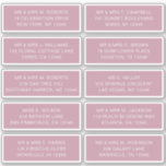 10 Individual Guest Name Address Party Wedding<br><div class="desc">10 Individual Guest Name Address Party Wedding White Script Stickers features 10 stickers with your individual guest name and address on each sticker in white script typography on an oriental pink background. Perfect for wedding invitations, Christmas and Holiday cards, party invitations, thank you cards and office mail outs. Simply edit...</div>