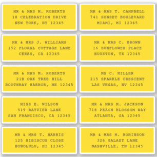 10 Individual Guest Name Address Party Wedding