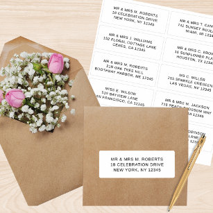 10 Individual Guest Name Address Party Wedding