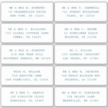 10 Individual Guest Name Address Party Wedding<br><div class="desc">10 Individual Guest Name Address Party Wedding Cyan Script Stickers features 10 stickers with your individual guest name and address on each sticker in cyan script on a white background. Also perfect for Christmas and Holiday cards, birthday party invitations, wedding invitations, baby showers, bridal showers, thank you cards and office...</div>
