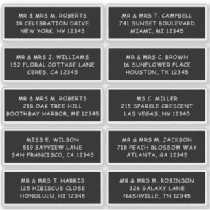 10 Individual Guest Name Address Party Wedding