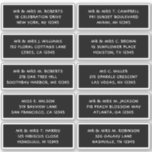 10 Individual Guest Name Address Party Wedding<br><div class="desc">10 Individual Guest Name Address Party Wedding White Script Stickers features 10 stickers with your individual guest name and address on each sticker in black on a black background. Also perfect for Christmas and Holiday cards, party invitations, thank you cards and office mail outs. Simply edit the text in the...</div>