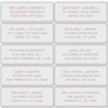 10 Individual Guest Name Address Party Wedding<br><div class="desc">10 Individual Guest Name Address Party Wedding White Script Stickers features 10 stickers with your individual guest name and address on each sticker in brown script typography on a transparent background. Perfect for wedding invitations, Christmas and Holiday cards, party invitations, thank you cards and office mail outs. Simply edit the...</div>