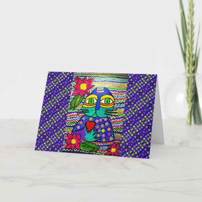 10 - Kisa the cat Greeting Card (Front)