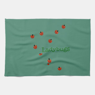 10 ladybugs tea towel