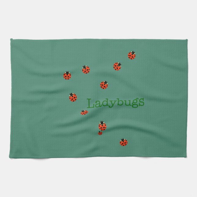 10 ladybugs tea towel (Horizontal)