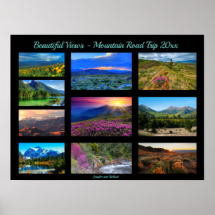 10 Landscape Photo Template & Text Gallery Black Poster