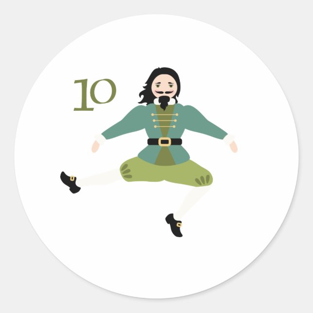 10 Leaping Lords Classic Round Sticker (Front)