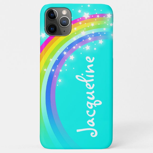 10 letter name rainbow aqua iphone case (Back)
