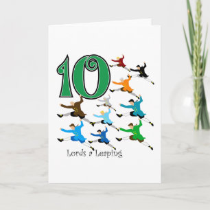 10 Lords Leaping Holiday Card