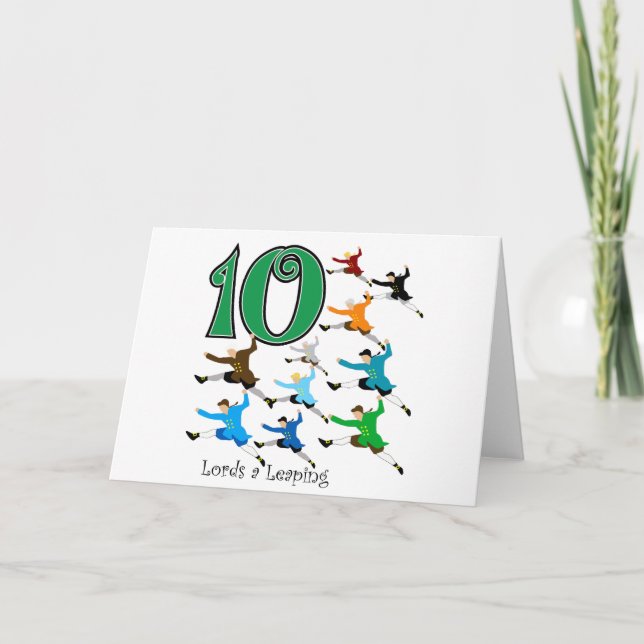 10 Lords Leaping Holiday Card (Front)
