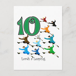 10 Lords Leaping Postcard
