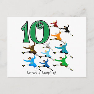 10 Lords Leaping Postcard