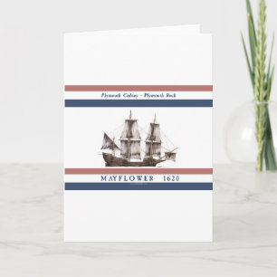 10 mayflower plymouth colony holiday card