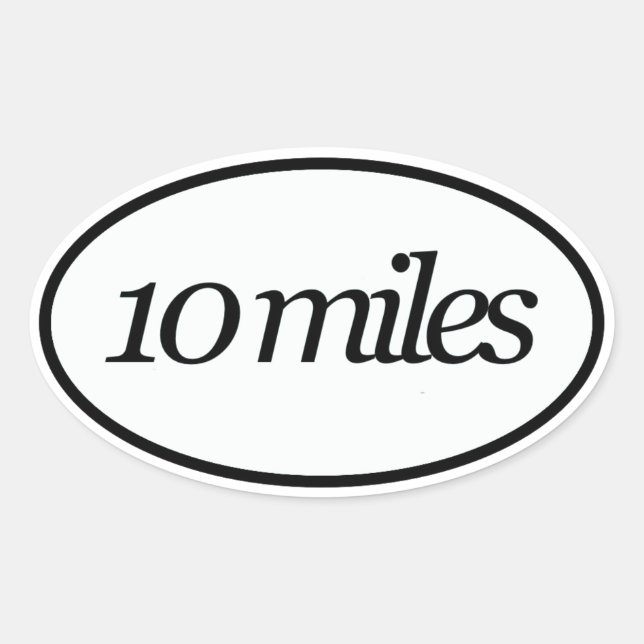 10 miles oval sticker (Front)