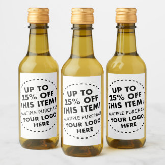 10 Mini Wine Bottle Labels 25% OFF Bulk Buy