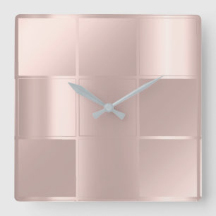 10 Minutes Minimalism Square Geometry Rose Lux Wall Clock
