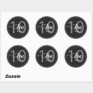 10 Months Milestone Classic Round Sticker