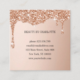 10 Nails Lashes Glitter Square Business Card