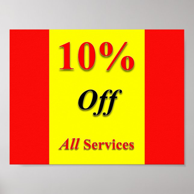 10% Off all Services Poster Matte (Front)