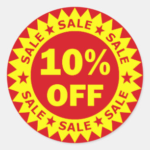 10% Off Sale Stickers