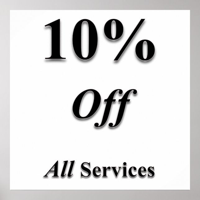10% off Services Poster Matte (Front)