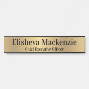10" Office Door Sign Signs  Name Plate Faux Gold