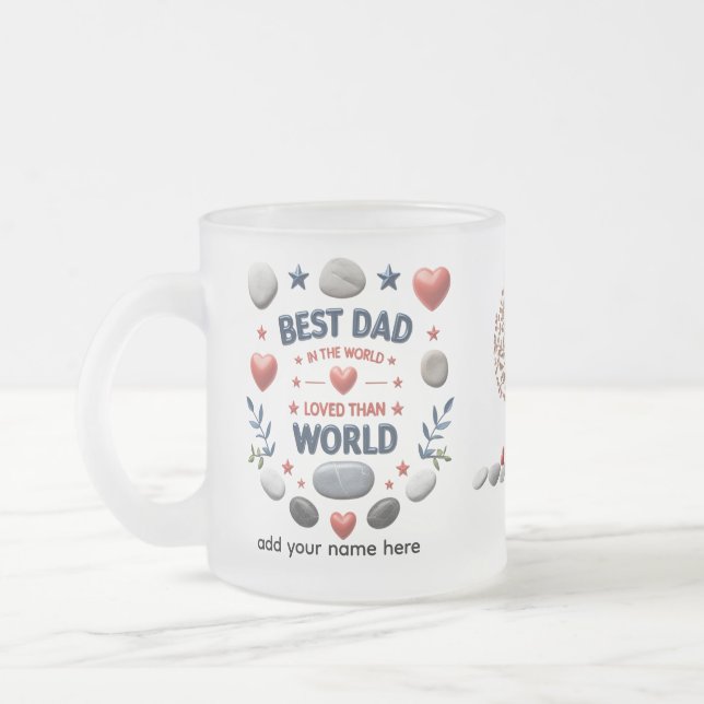 10 oz Frosted Glass Personalised Mug (Left)