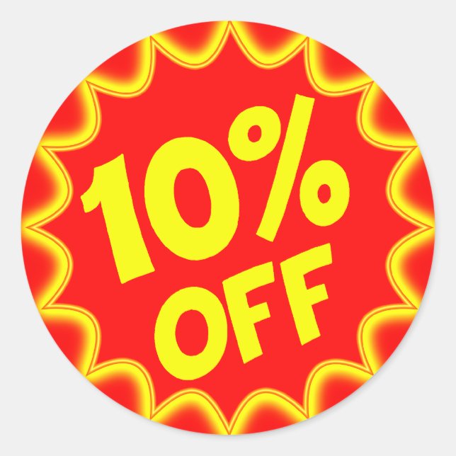 10 PERCENT OFF RETAIL LABEL (Front)