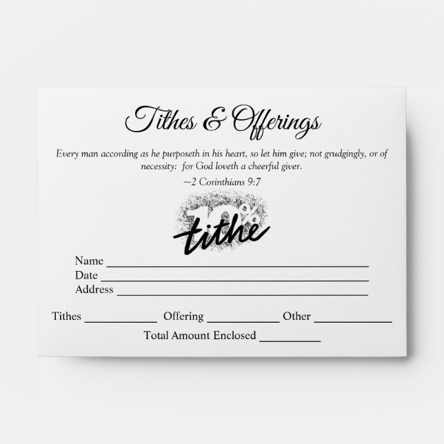 10 percent Tithes & Offering Envelopes (Front)