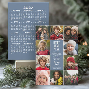 10 Photo Border - New Year 2027 Calendar Holiday Card