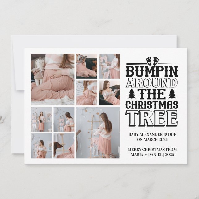 10 Photo Christmas Tree Pregnancy Announcement (Front)