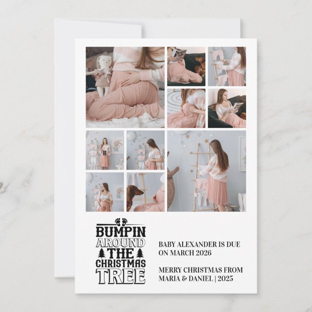 10 Photo Christmas Tree Pregnancy Announcement (Front)