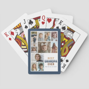 10 Photo Collage Best Grandpa Ever Playing Cards