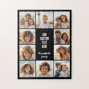 10 Photo Collage Border - Centre Text Blocks Jigsaw Puzzle