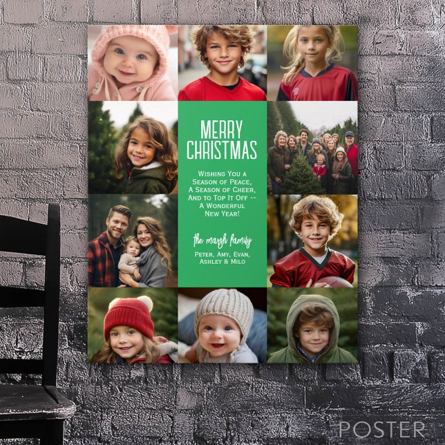 10 Photo Collage Border - Type In Centre Merry Poster (Custom Poster)