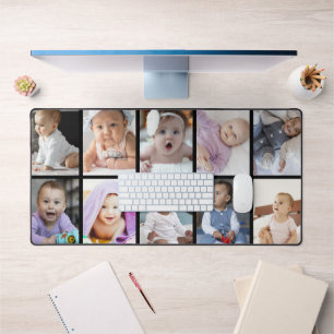 10 Photo Collage Custom Gift Desk Mat