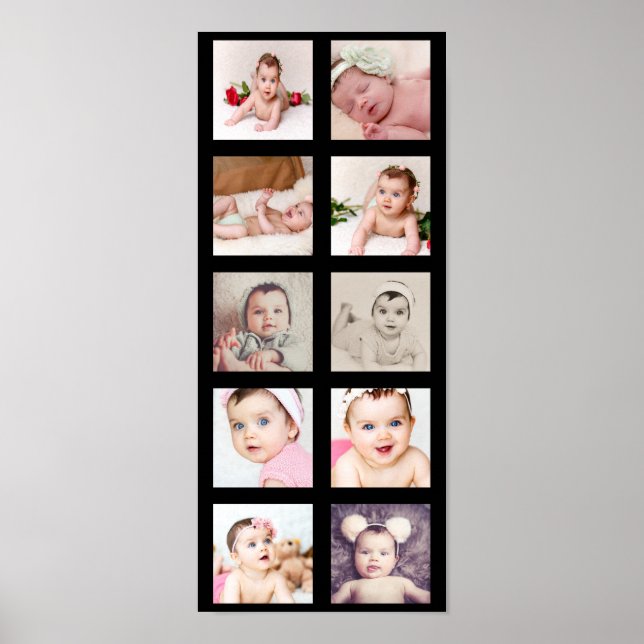 10 Photo Collage Custom Personalised Poster (Front)