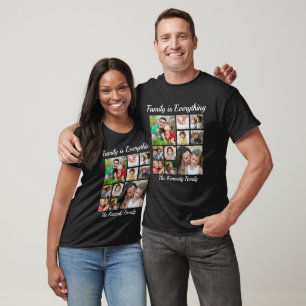 10 Photo Collage Family Is Everything Family Name T-Shirt