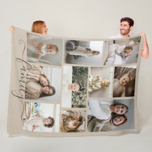 10 Photo collage friends template personalised Fleece Blanket