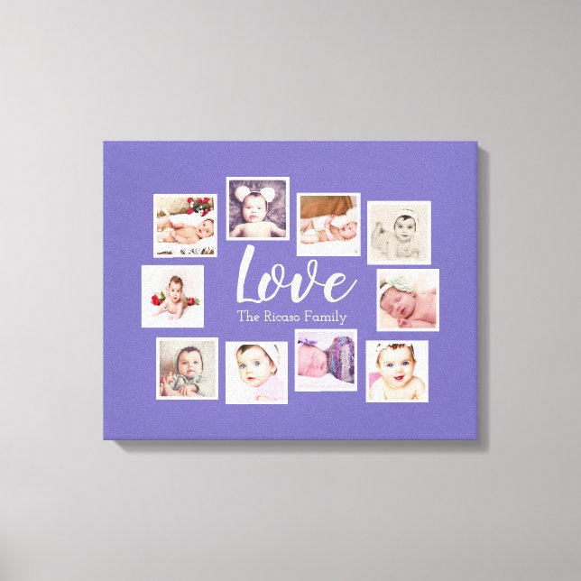 10 Photo Collage Love Family Canvas Print (Front)