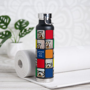 10 photo collage modern cube red blue green yellow water bottle