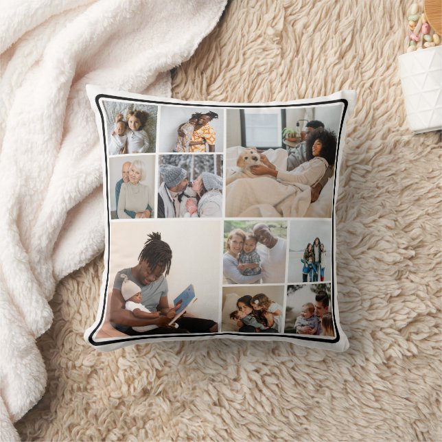 10 Photo Collage Personalised Cushion (Blanket)