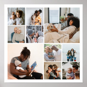 10 Photo Collage Personalised Poster