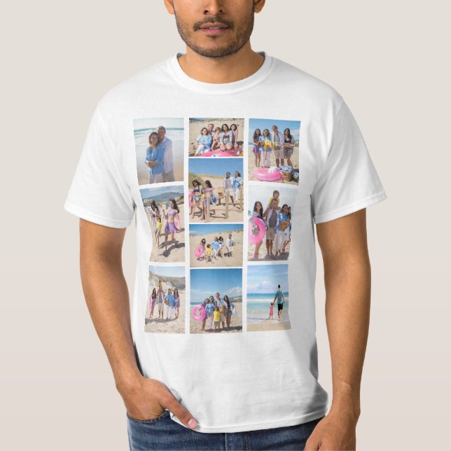 10 Photo Collage Personalised T-Shirt (Front)