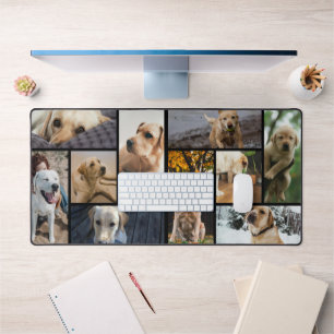 10 Photo Collage Personalized  Desk Mat