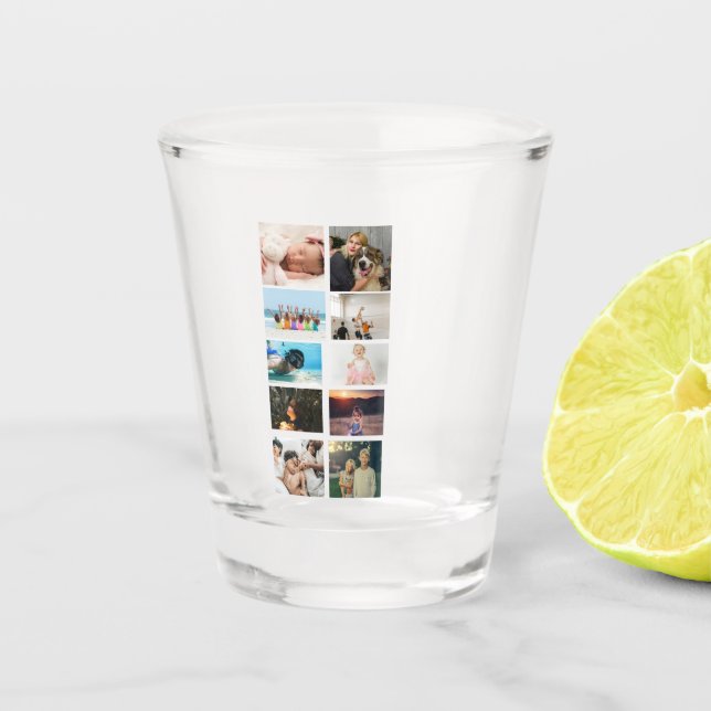 10 Photo Collage Shot Glass (Front)